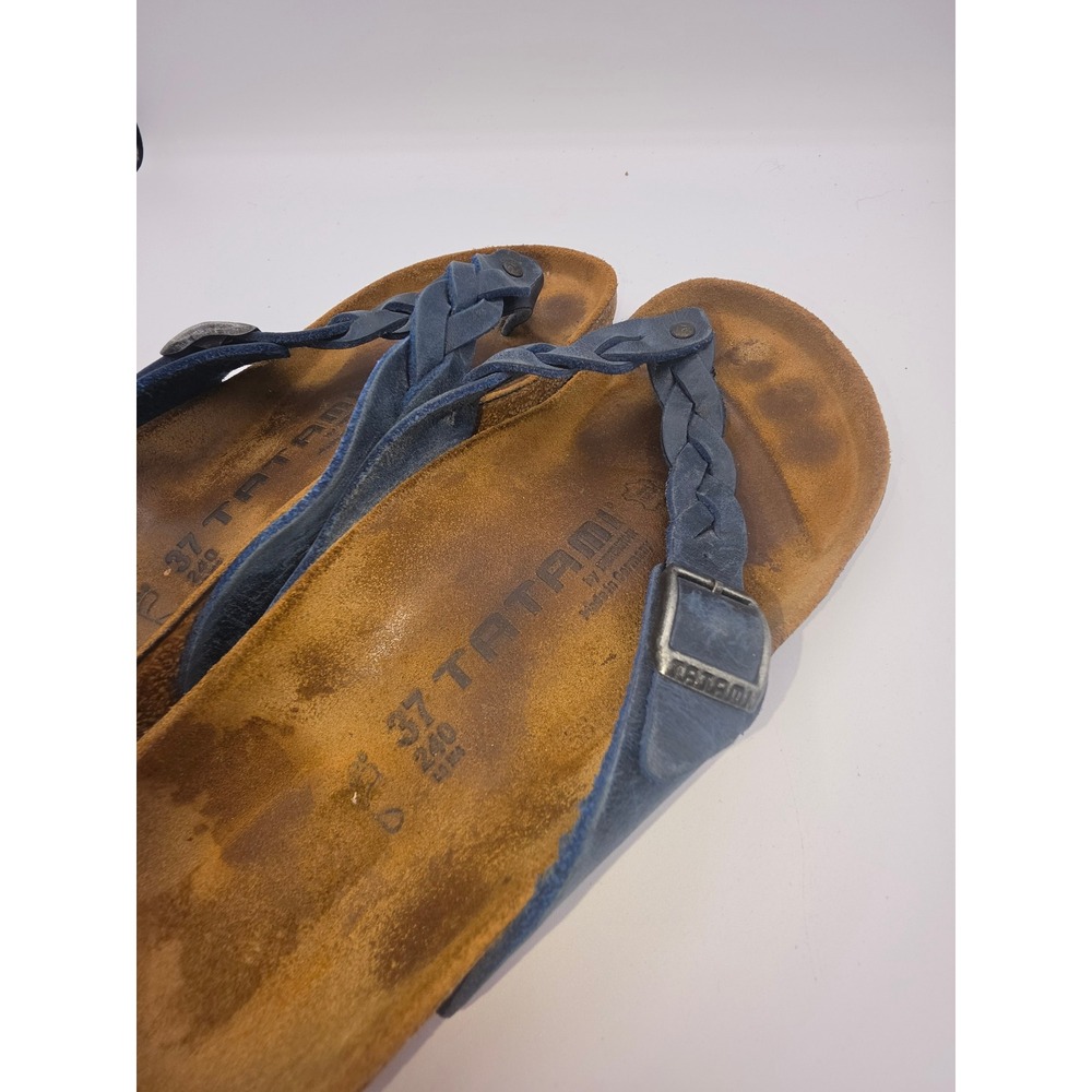 Tatami by Birkenstock Navy Blue Braided Leather Thong Sandals EU 37 US 6-6.5 - Picture 5 of 8